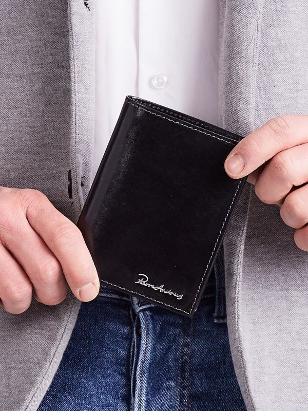 Fashionhunters Black elegant men's vertical wallet