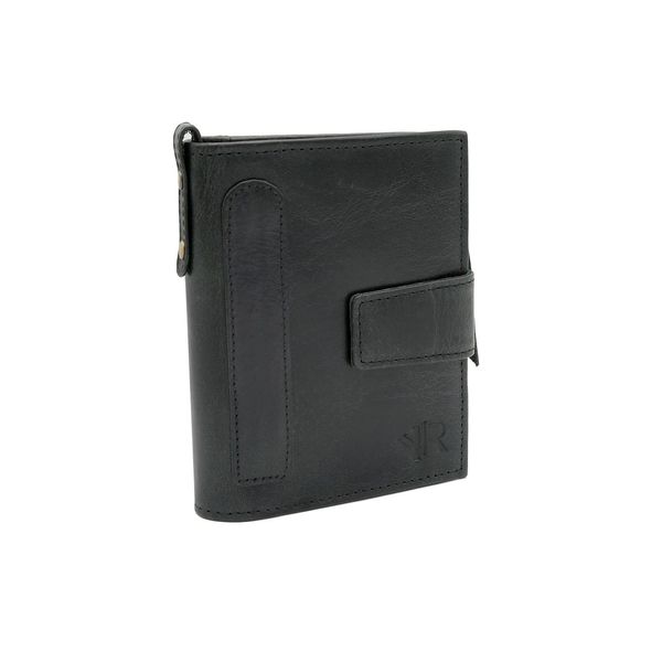 Fashionhunters Black, large, genuine leather men's wallet