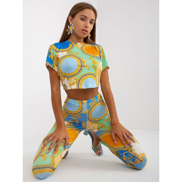 Fashionhunters Blue two-piece casual set with prints