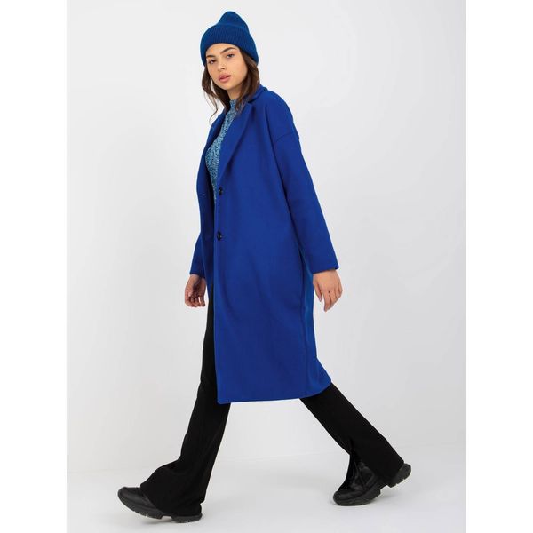 Fashionhunters Cobalt women's coat with pockets OCH BELLA