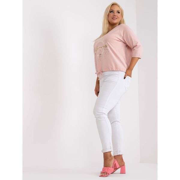 Fashionhunters Dusty pink plus size blouse in a loose fit Maileen