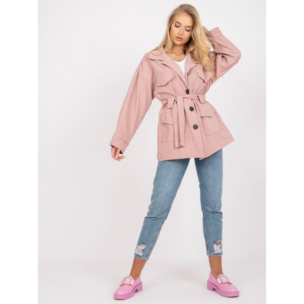 Fashionhunters Dusty pink women's coat with a lining