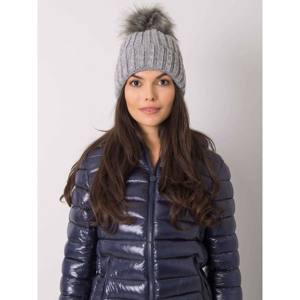 Fashionhunters Gray isolated hat with applications