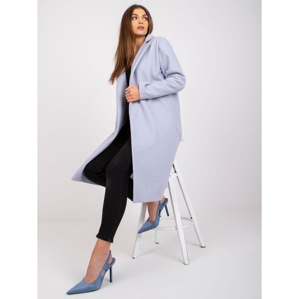 Fashionhunters Gray women's coat without hood Hettie RUE PARIS