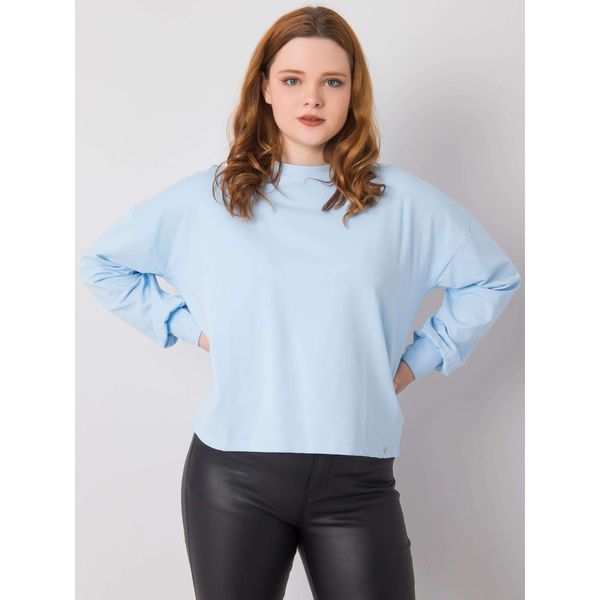 Fashionhunters Jasnoniebieska bluza plus size