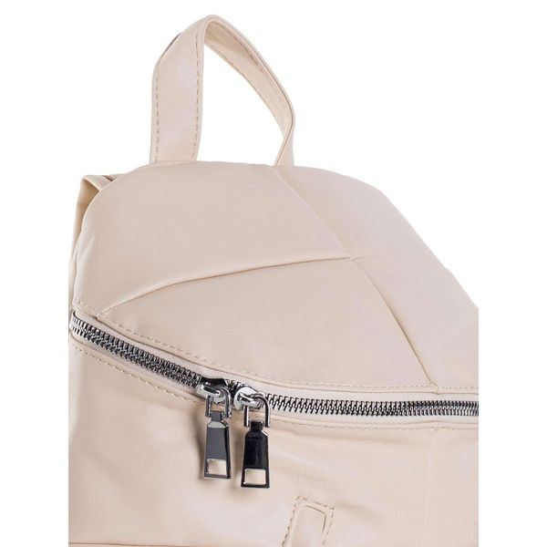 Fashionhunters Light beige women's quilted backpack