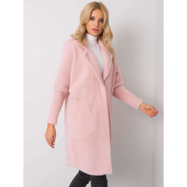 Fashionhunters Light pink alpaca coat with pockets
