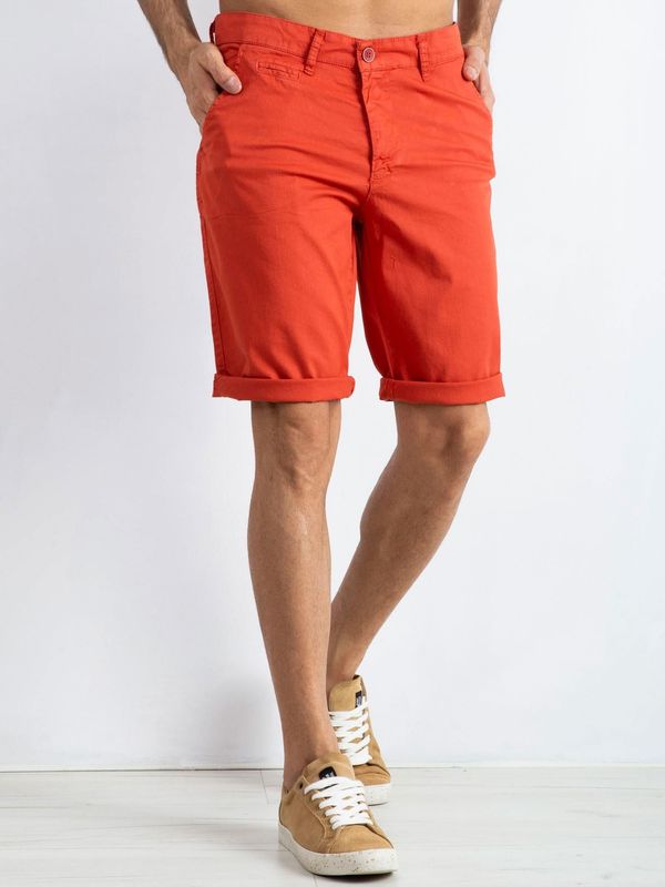 Fashionhunters Men's Cotton Shorts Dark Orange