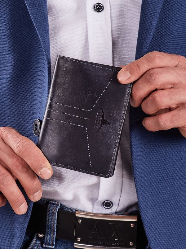 Fashionhunters Men's dark blue leather wallet