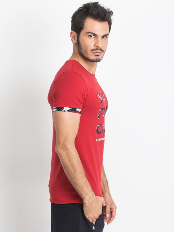 Fashionhunters Men's red T-shirt TOMMY LIFE