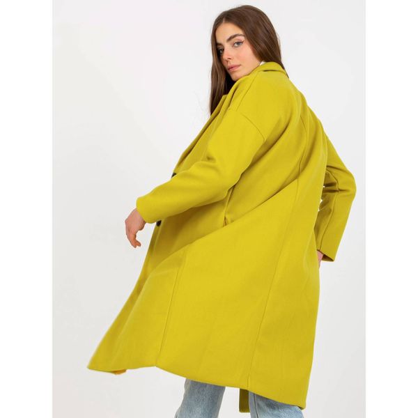 Fashionhunters Olive single-breasted coat with pockets OCH BELLA