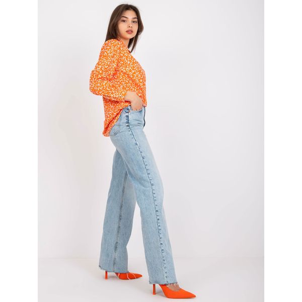 Fashionhunters Orange blouse with Inesa print