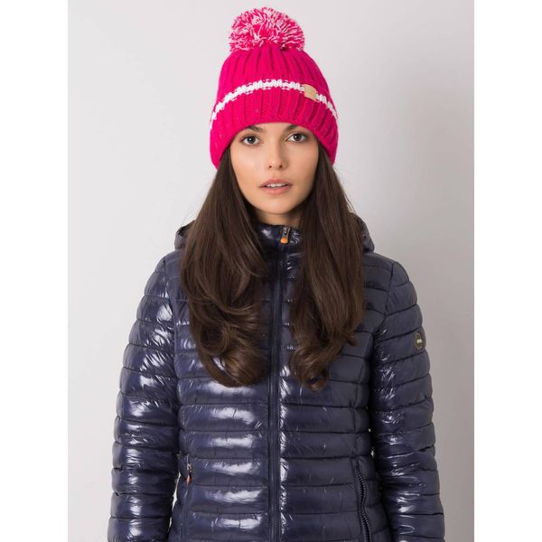 Fashionhunters Pink hat with a pompom