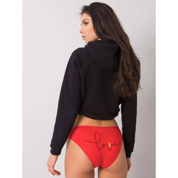 Fashionhunters Red women's panties with a print