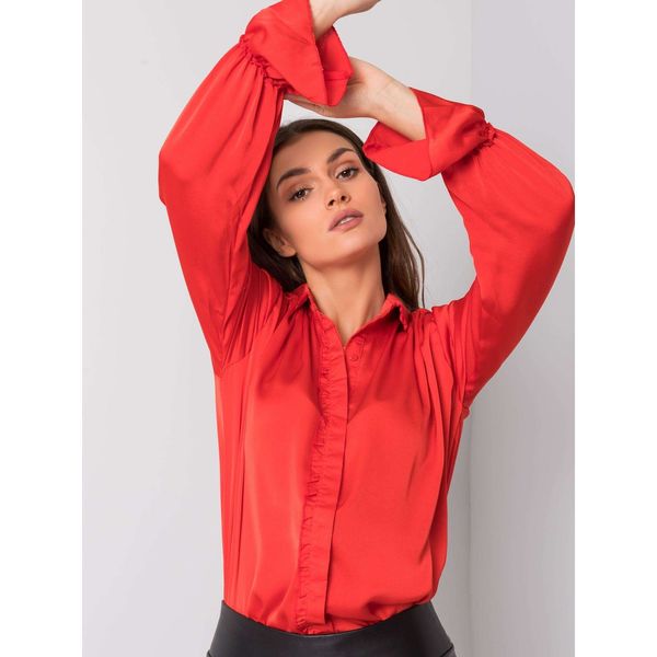 Fashionhunters RUE PARIS Czerwona koszulka damska
