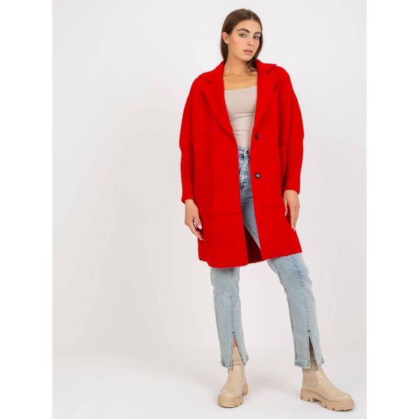 Fashionhunters Women's red alpaca coat with pockets from Eveline