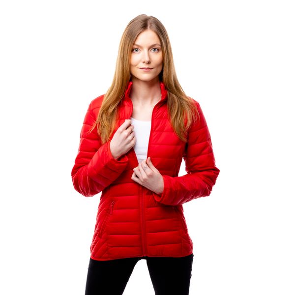 Glano Ladies Quilted Hooded Jacket GLANO - Red