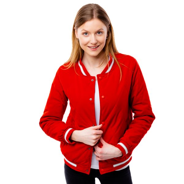 Glano Women's Quilted Bomber Jacket GLANO - Red