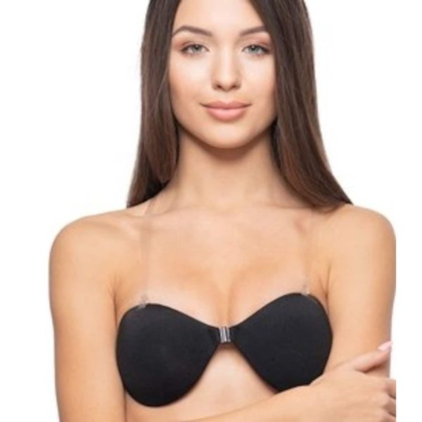 Gorteks Self-supporting bra with straps - black