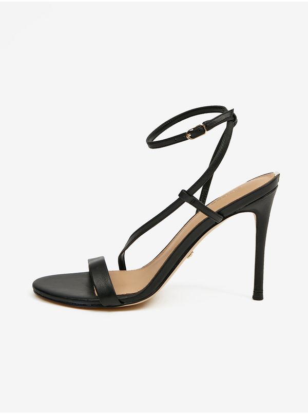 Guess Black Leather Heeled Sandals Guess Kadera - Ladies