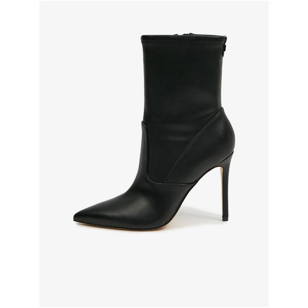Guess Black Leather Low Heeled Boots Guess Semmi - Ladies