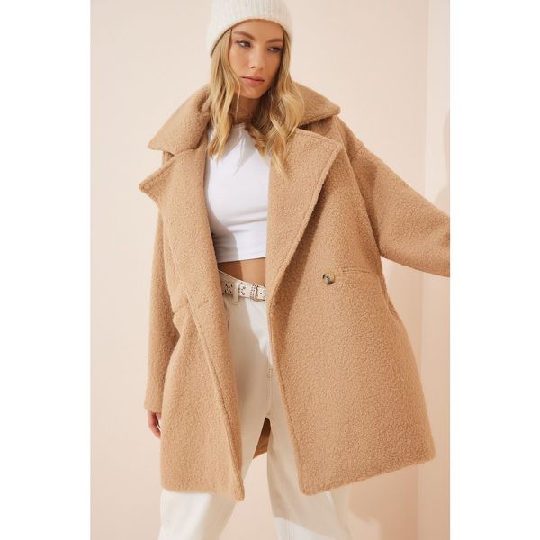 Happiness İstanbul Happiness İstanbul Women's Biscuit Oversize Boucle Coat