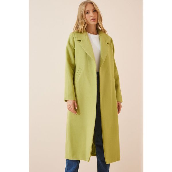 Happiness İstanbul Happiness İstanbul Women's Pistachio Green Layered Collar Cachet Coat