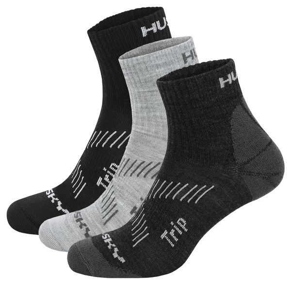 HUSKY Socks Trip 3pack HUSKY black/light grey/dark. gray
