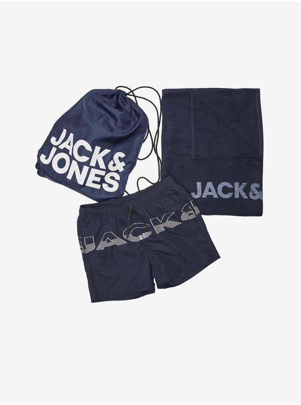 Jack & Jones Jack & Jones Men's Swimwear, Towel & Bag Set in Dark Blue Jack & Jone - Men