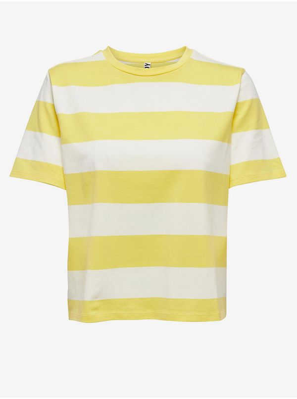 JDY Cream-yellow striped T-Shirt JDY Pablo - Women