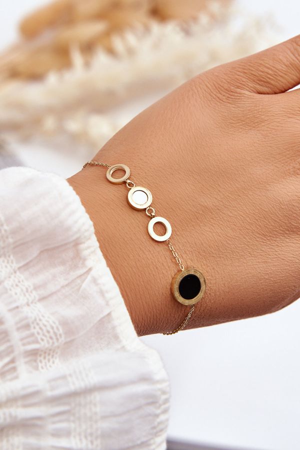 Kesi Bracelet On a thin chain Circles With Roman numbers Gold