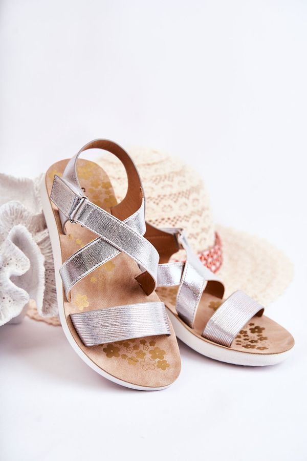 Kesi Children's Velcro Sandals silver Alise