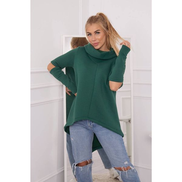 Kesi Insulated sweatshirt with a longer back dark green