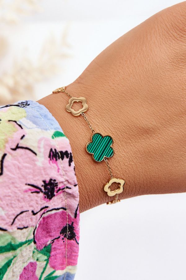 Kesi Lady's bracelet with golden-green flowers