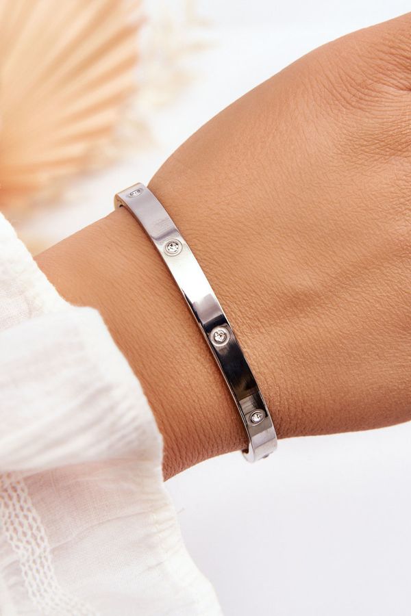 Kesi Steel bracelet with cubic zirconia silver Lauren