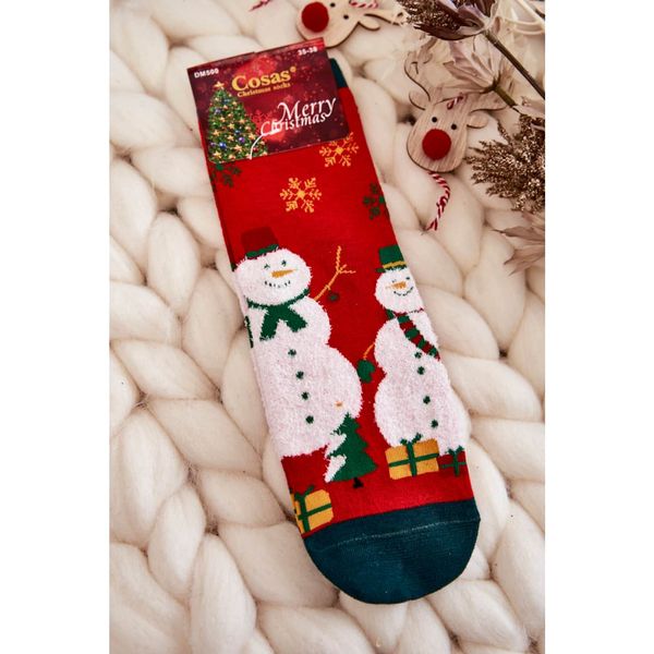 Kesi Women's Christmas Socks Snowman Cosas Red