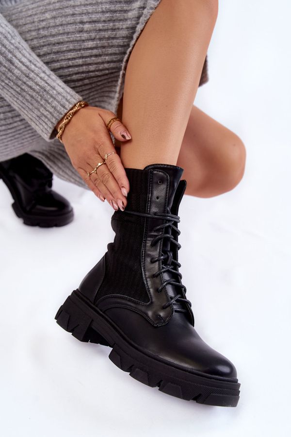 Kesi Women's lace-up work boots black Marlissa