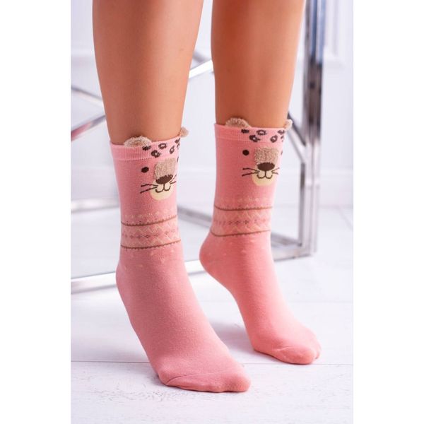 Kesi Women's Socks Pink Tiger with Ears