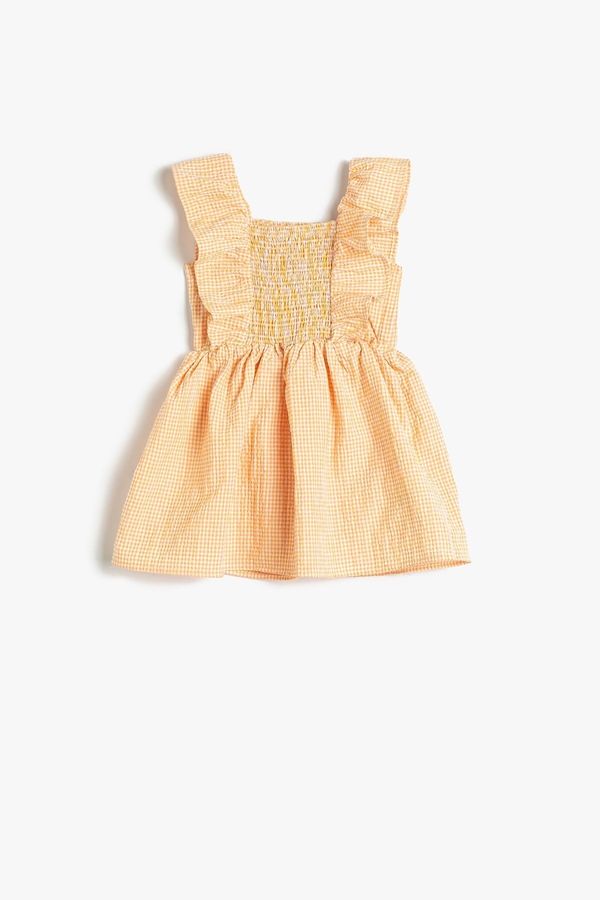Koton Koton Baby Girl Frilly Gipe Detailed Gingham Dress 3smg80035aw