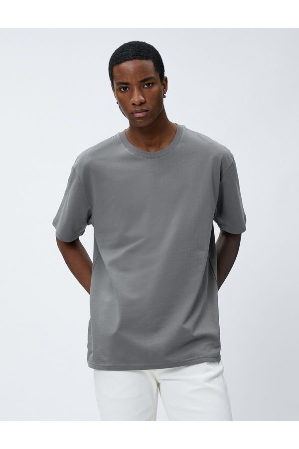 Koton Koton Basic Oversize T-Shirt Crew Neck Short Sleeve Cotton