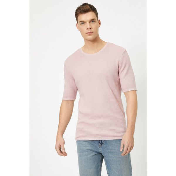 Koton Koton Men's Pink Crew Neck Sweater