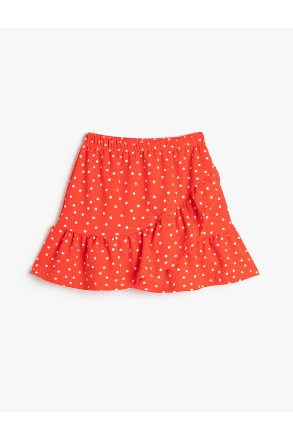 Koton Koton Mini Skirt Frilly Layered Elastic Waist Polka Dot