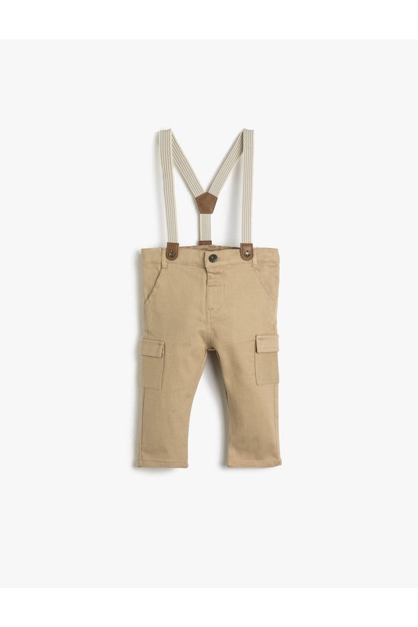 Koton Koton Slim Fit Cargo Pants Suspended Adjustable Elastic Waist