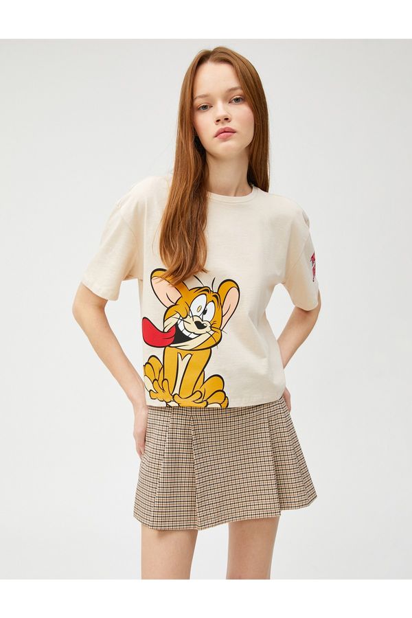Koton Koton Tom And Jerry T-Shirt Short Sleeve Licensed Crew Neck Cotton