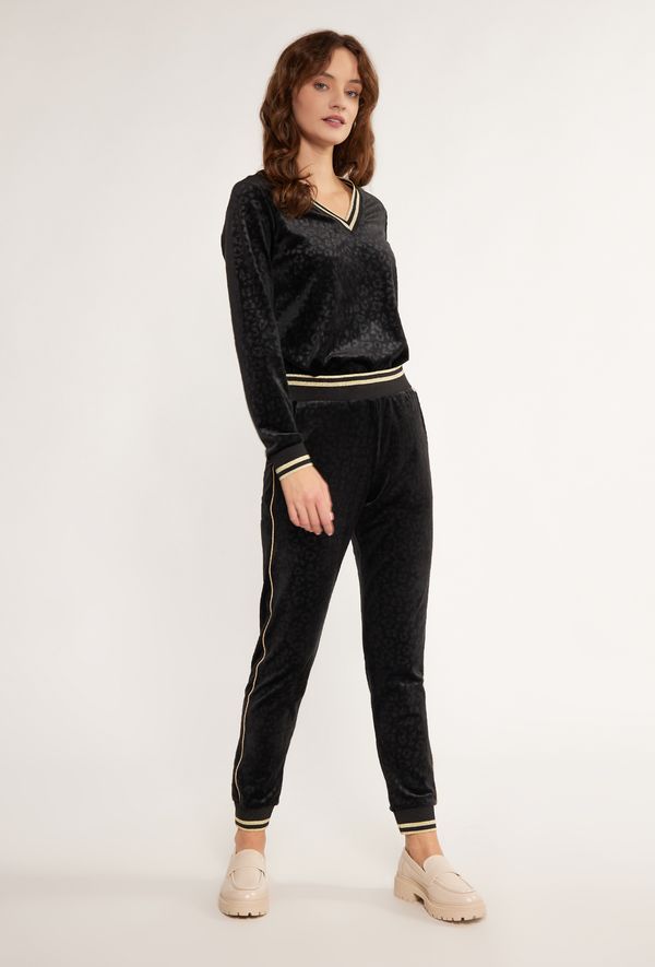 MONNARI MONNARI Woman's Trousers Velour Trousers With A Spotted Pattern