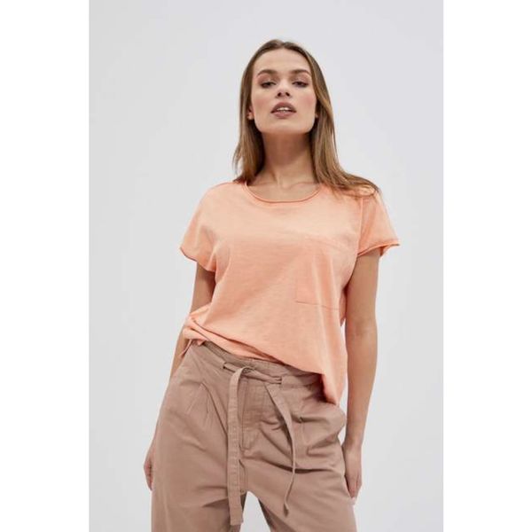 Moodo Cotton t-shirt with a pocket - orange