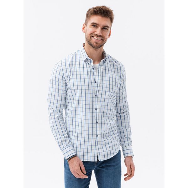 Ombre Ombre Men's shirt with long sleeves - V2 white