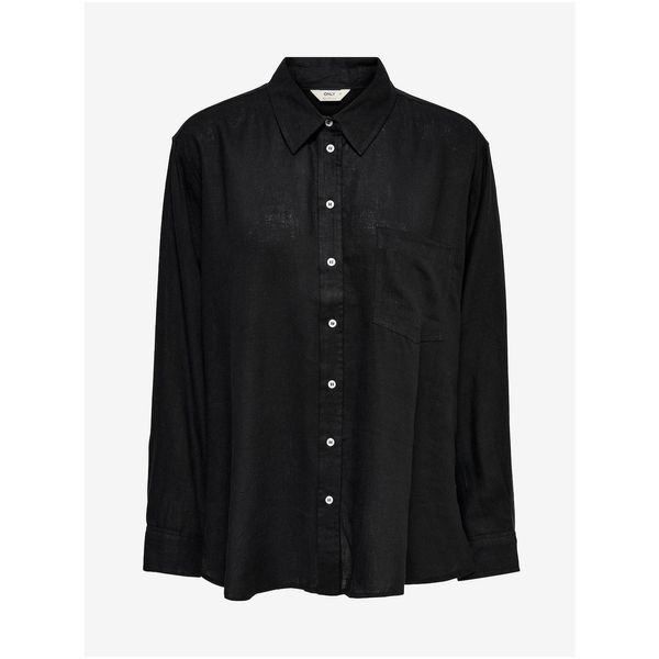 Only Black Loose Linen Shirt ONLY Tokyo - Women