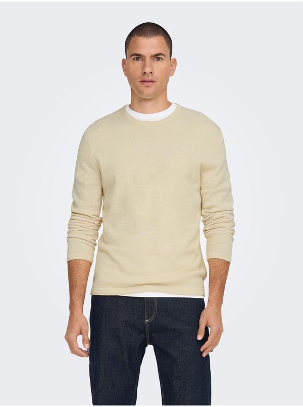Only Cream men's basic sweater ONLY & SONS Panter - Men