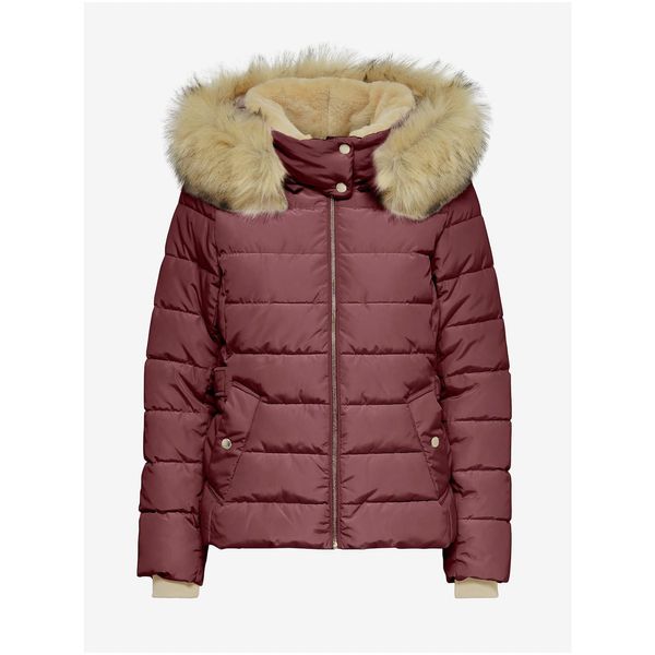 Only Dark Pink Quilted Jacket ONLY Camilla - Women